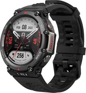 Amazfit T-Rex 2 47.1mm Polymer Case w/ Silicone Strap Smart Watch Ember Black UD - Zdjęcie 1 z 4