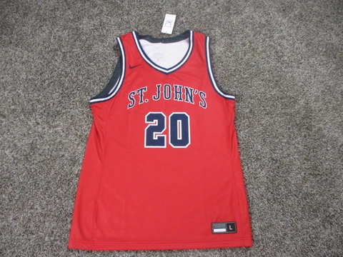 NEW Nike St. John's Red Storm Basketball Jersey Men Large Red Blue NCAA College Cover