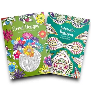 2x Adult Colouring Books Floral & Patterns Anti Stress Colour Therapy Mind Relax - Imagen 1 de 18