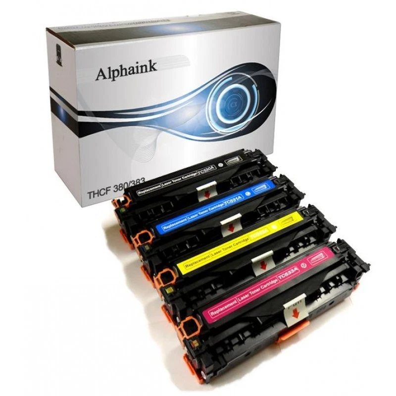 ALPAHINK Kit 4 Toner compatibili per HP LaserJet Pro M476DN M476DW - CF380-81-82-83