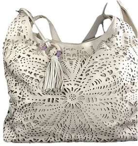 THE SAK Huntley Leather Stone Floral Laser Cut Large tote hobo bag Purse - Picture 1 of 5