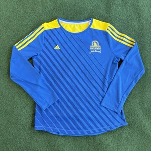 Boston Marathon Shirt Langarm Herren Large blau gelb Laufen Adidas 2016 - Bild 1 von 7