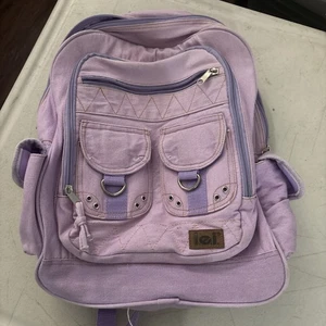 Vintage Rare 90s Y2K LEI LILAC Backpack Bag w Wallet Pocket - Picture 1 of 7