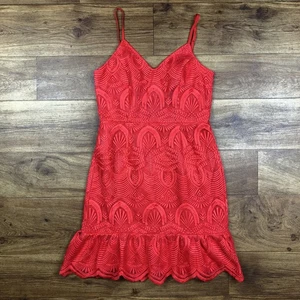 Lulus Women Sz S Red Embroidered Sleeveless Dress - Picture 1 of 9