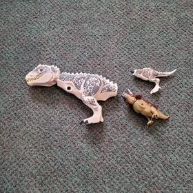 READ Jurassic World Indominus Rex White Custom Lego Dinosaur 75919 & OTHER PARTS