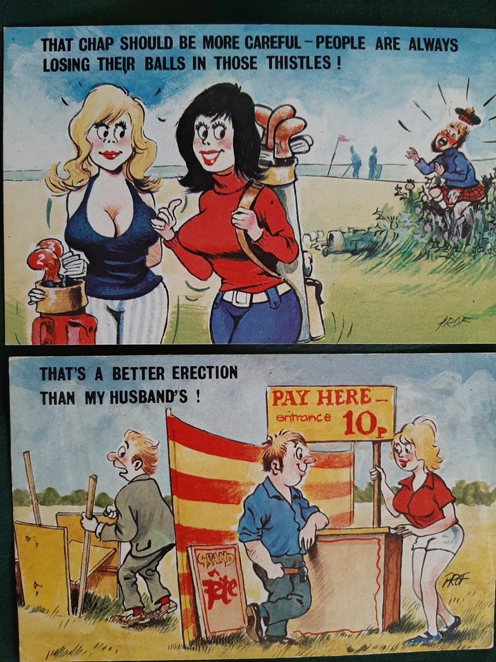 Saucy seaside postcards - Cardtoon #C55 and #C66 - unposted READ DESCRIPTION - Image 1 of 1