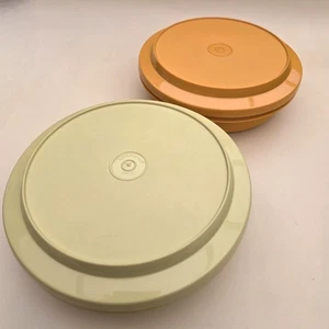 Vintage x2 Tupperware Seal N Serve Plate & Bowl Air tight Set Storage Containers - Picture 1 of 3
