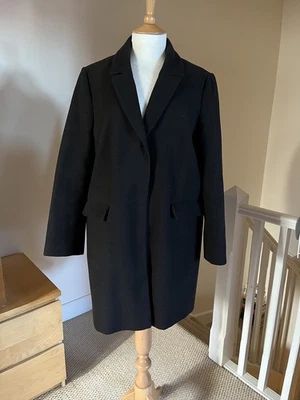 Topshop coat Size 14-16 Black Overcoat Winter Pockets Peacoat - Image 1 of 4