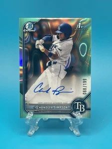 2022 Bowman Draft Chrome Draft Auto 1st Chandler Simpson #CDA-CSN Aqua Lava /199 - Picture 1 of 3