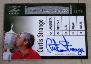 Curtis Strange Auto 2012 Leaf Ultimate Golf Major Championships Silver Foil /25 - Picture 1 of 2