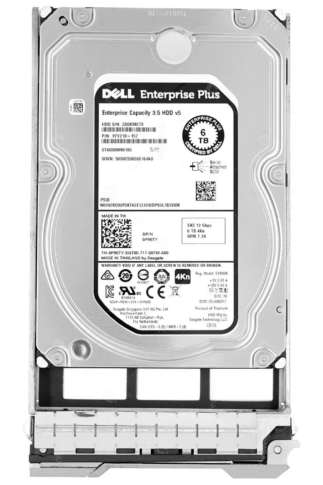 P96TY DELL HDD 6TB 7.2K SAS 12G 3.5" LFF FOR DELL EQUALLOGIC - Image 1 of 1