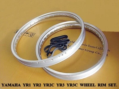 Fit YAMAHA YR1 YR2 YR2C YR3 YR3C F&R ALUMINIUM WHEEL RIM SET SILVER+RUBBER [mi] Foto 1 de 4