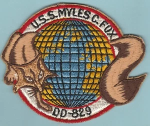 Patch cacciatorpediniere Vietnam vintage USN US Navy USS Myles C. Fox DD-829 - Foto 1 di 2