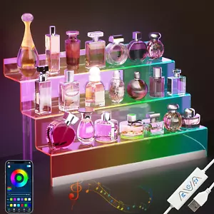 16” Acrylic Display Organizer with LED Light - 3 Tier Perfume Stand and Display - Picture 1 of 9