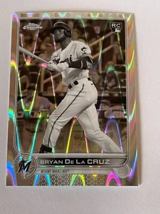 2022 Topps Chrome Black & White Raywave Refractor Bryan de La Cruz #216 Rookie - Bild 1 von 2