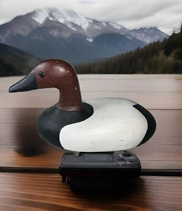 Vintage Carved Wooden Red Head Duck Decoy Canvasback Waterfowl Hunting Bird - Picture 1 of 8