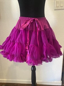 VINTAGE Frederick's of Hollywood Magenta Pink Costume Rave Mini Skirt size XL - Picture 1 of 6