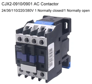 CJX2-0910/0901 AC Contactor 24/36/110/220/380V 1 Normally closed/1 Normally open - Picture 1 of 6