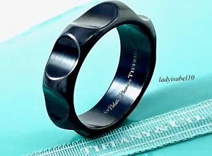 775 $ Gr. 11,5 Tiffany & Co Herren Paloma Picasso Titan Rillenband Ring mit Etui - Bild 1 von 9