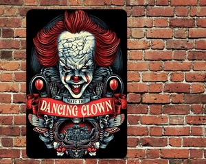 It Dancing Clown Sign Aluminum Metal 8"x12" Halloween Scary Horror Movie - Picture 1 of 1