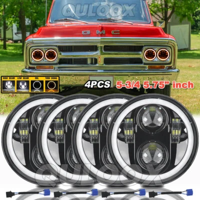 4Pcs 5.75'' Inch LED Headlights DRL for GMC C15/C1500 C25/C2500 C35/C3500 Pickup Foto 1 de 4