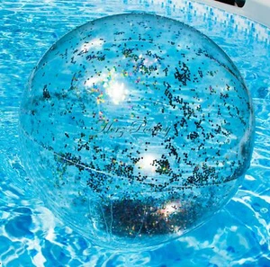 Großer aufblasbarer Wasserball / Beachball "Glitzer" Style Pool toy ~55 cm - Bild 1 von 6