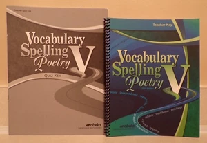 A Beka Vocabulary Spelling Poetry V 5th Ed. - Teacher Key, Teacher Quiz Key - Foto 1 di 5