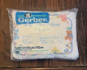 Cuscino Certificato Nascita Gerber 10x13 NUOVO Vintage SIGILLATO 1993 - Foto 1 di 4