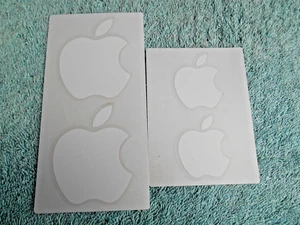4 Genuine Authentic White Apple Logo Brand New Decal Stickers - Picture 1 of 15