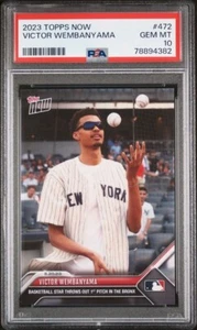 2023 Topps Now #472 Victor Wembanyama 1st Pitch Yankees Rookie PSA 10 GEM MINT - Bild 1 von 2