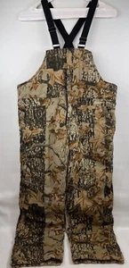 Vtg TROPHY CLUB Insulated Camouflage Hunting Camo Bib Overalls Men's XL Clean - Picture 1 of 11