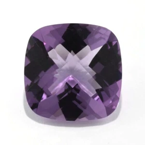 BRAZILIAN AMETHYST 10 MM CUSHION CUT CHECKERBOARD TOP ALL NATURAL F-4655 - Picture 1 of 1
