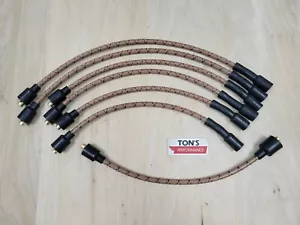 Chevy 216 235 7mm Cloth Covered Spark Plug Wire Set Vintage Wires Inline 6 Brown - Picture 1 of 6