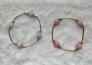 My Blessings Armband 10 mm rosa Crackle - Abschlussfeier, Geburtstag, Danke - Bild 1 von 14