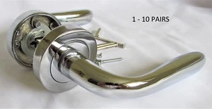 Modern Marina Pearl Style Chrome Silver Door Handles Round Rose Stylish interior - Picture 1 of 14