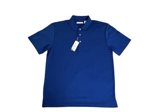 Cubavera Solid Textured Polo Moisture Wicking True Blue Polo Herren Gr. L Neu - Bild 1 von 13