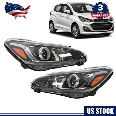 For 2019-2022 Chevy Spark LS LT Left+Right Pair Headlights Assembly w/o LED DRL - Image 1 of 4