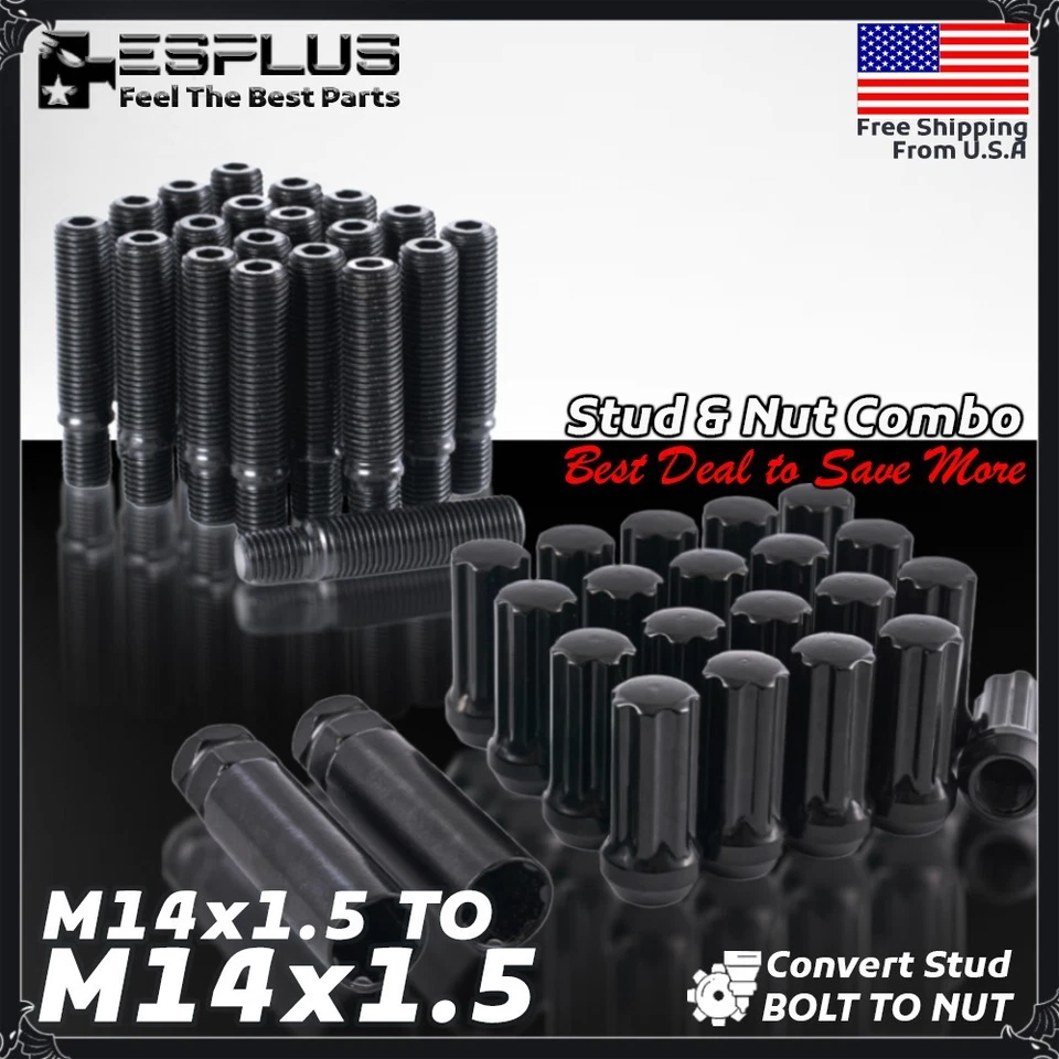 Combo de pernos de rueda convertibles 20x M14x1,5 ajuste Genesis/Lexus/Maserati/Renult Foto 1 de 4