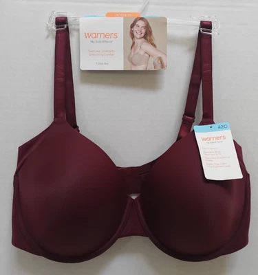 NWT Warner's No Side Effects Underwire Lightly Lined T-Shirt Bra RA3061A 42C - Image 1 of 3