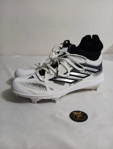 Adidas Herren Adizero Afterburner 9 Neu mit Etikett Baseball Stollen weiß/schwarz Größe 7 - Bild 1 von 12