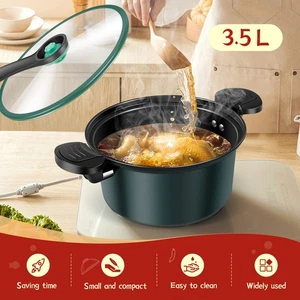 Micro Pressure Pot 3.5L Compact Kitchen Micro Pressure Stock Pot Non Stick stjMv - Picture 1 of 11