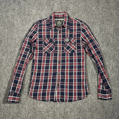 Camisa Superydry Goods Para Hombres Franela Grande Western Plaid Roll Tab Rock Roll Foto 1 de 4