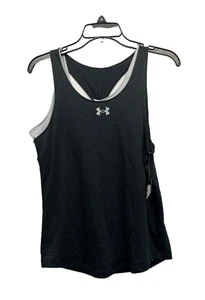 Under Armour Girl's Double The Fun Tank Black And White Razor Back Tank Size YL - Picture 1 of 10