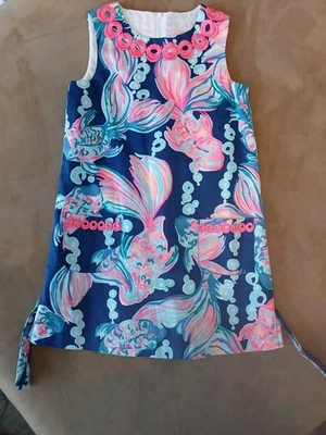 Vestido Lilly Pulitzer Niñas Talla 6 Multicolor Cambio Sin Mangas Bolsillos Borde de Ojales Foto 1 de 4