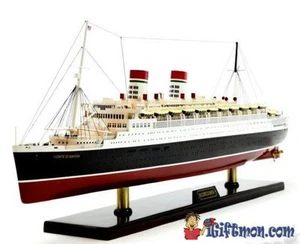 SS CONTE DI SAVOIA passenger ship 32" fully built wood model with stand - Picture 1 of 12