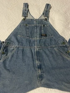 Mens Oshkosh B’gosh Vintage Denim Jeans Carpenter Bib Overalls Size 36 X 32 USA - Picture 1 of 8