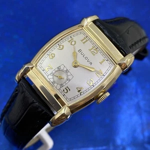 Vintage 1952 Man BULOVA Fancy Case Stunning Silver Dial Fully Serviced WARRANTY - Picture 1 of 10