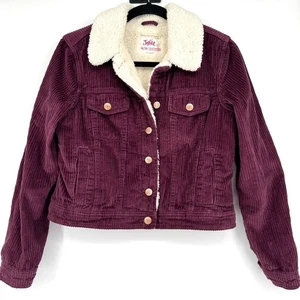 Justice Girl's Corduroy Sherpa Lined Jacket Size 14/16 - Picture 1 of 9
