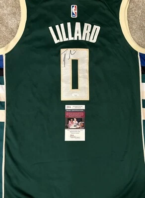 Damian Lillard Signed Milwaukee Bucks Jersey Autographed JSA COA - Image 1 of 3