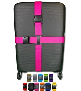 Kreuzgepäckband Koffertasche Gürtel ohne Schloss sicher 180cm x 5cm - 11 Farben - Bild 1 von 23